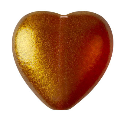 GBHRT-FPS-894 - Czech Glass Heart - Caramel
